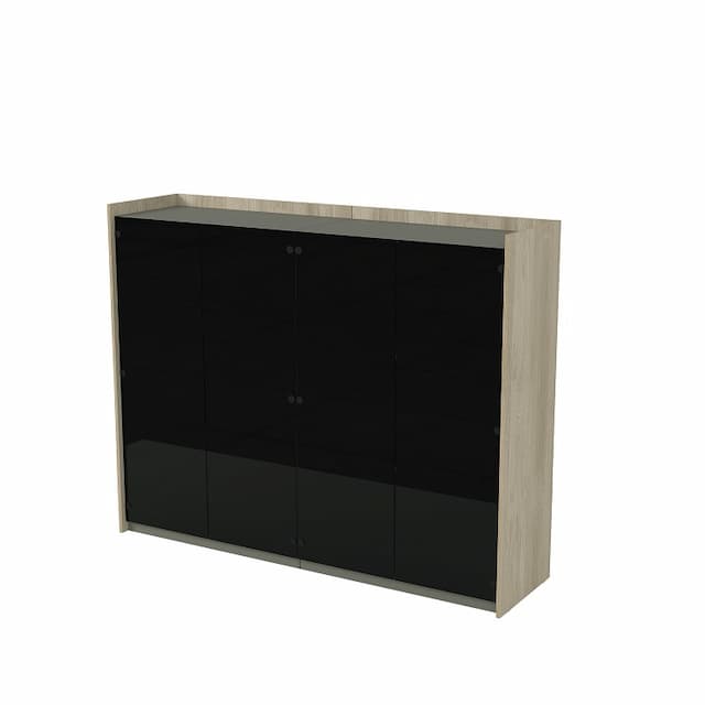 Шкаф средний со стеклом двусоставный Алсав MAGNETIC 15ШДC.1403 (1768х460х1400) okwood/terra