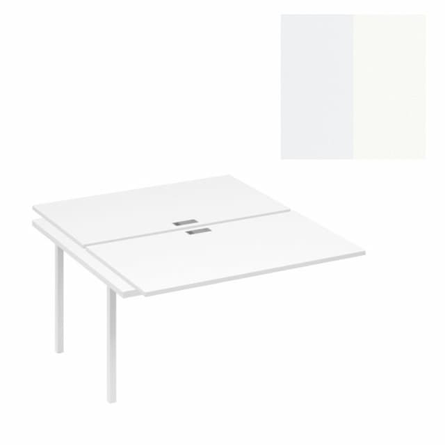 Секция стола рабочей станции на металлокаркасе Юнитекс А4 DUE (2х140) А4 Б2 177-1 БП (140x164x75) белый премиум/металлокаркас белый