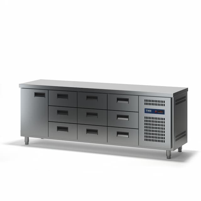 Стол холодильный ТММ СХСБ-1/1Д-9Я  (без борта) (2280х600х870)
