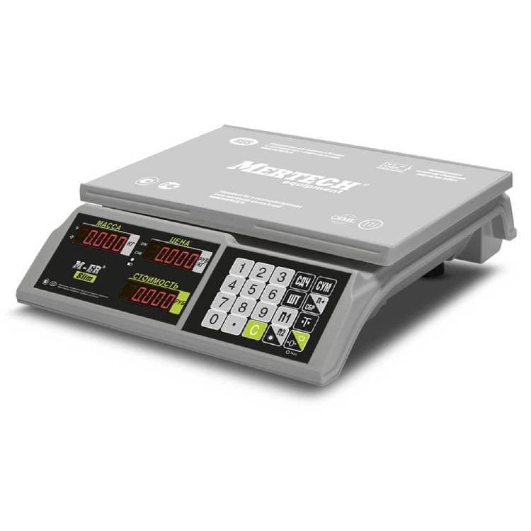 Торговые настольные весы MERTECH M-ER 326 AC-32.5 "Slim" LED Белые