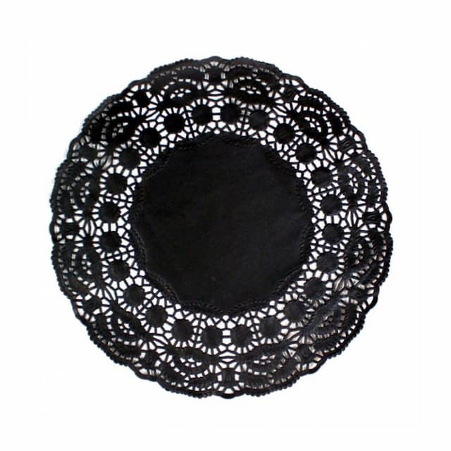 Салфетка ажурная черная d 24 см, 250 шт/уп, Garcia de PouИспания